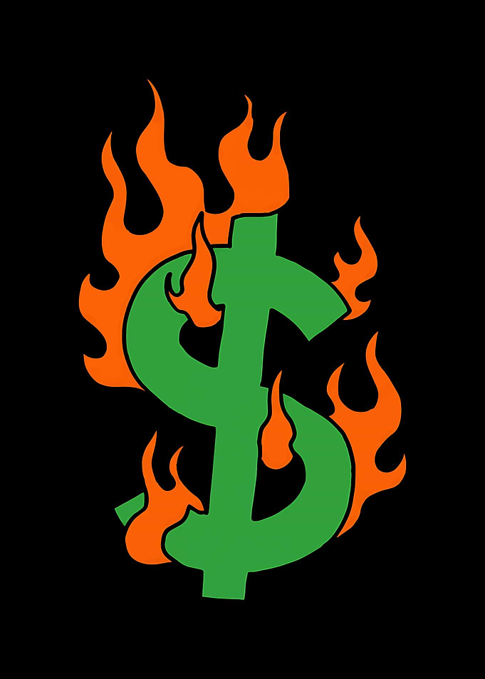 Dollar Sign on Fire
