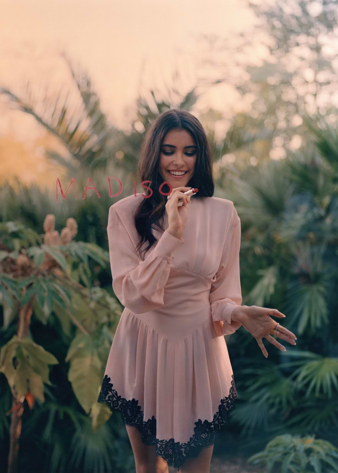Madison Beer Writes Name with Lipstick