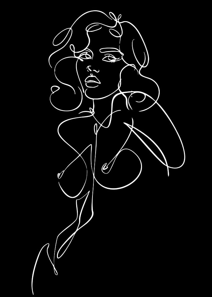 Abstract Line Art of a Woman