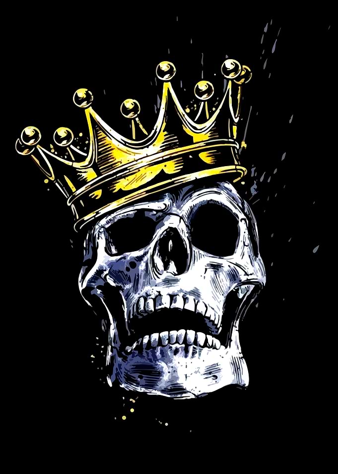 Skull with Golden Crown
