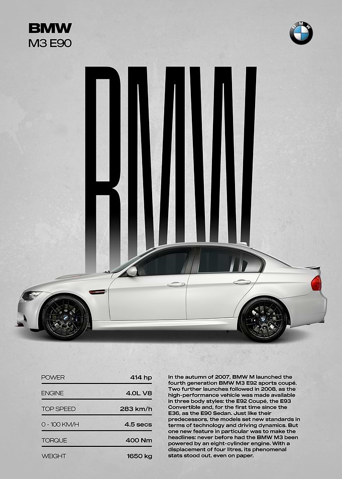 BMW M3 E90 Poster