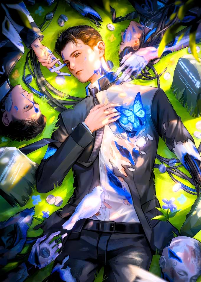 Connor with Blue Butterflies