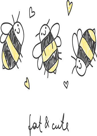 Cute Bees with Hearts