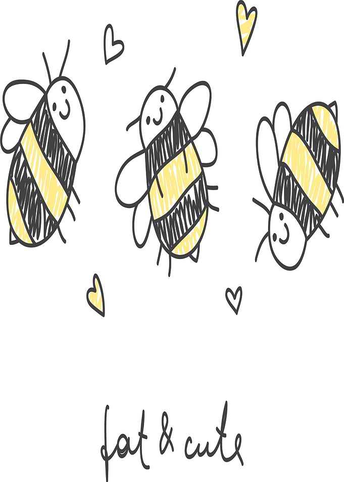 Cute Bees with Hearts