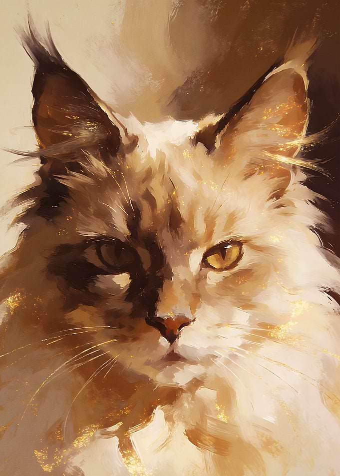 Golden Majesty: Maine Coon Portrait
