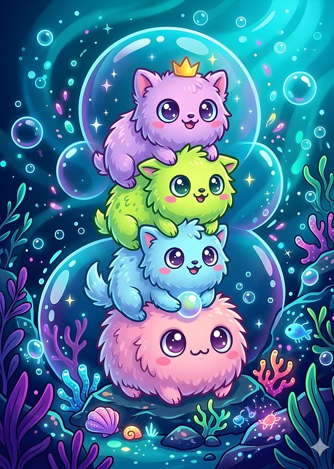 Cute Cat Tower Underwater