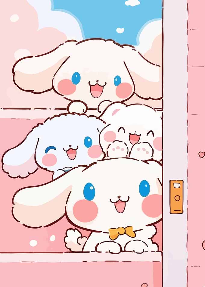 Cute Cinnamoroll Characters Peeking