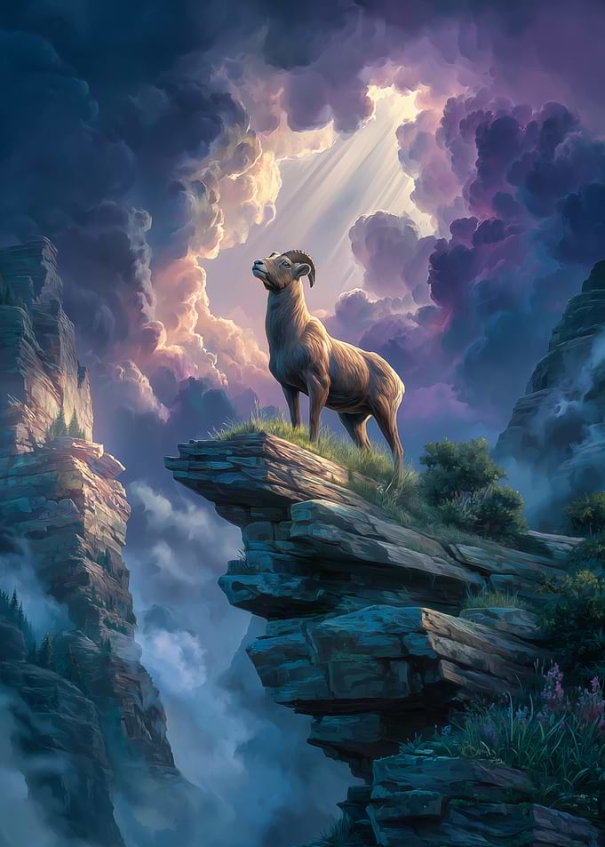 Bighorn Sheep on a Cliff