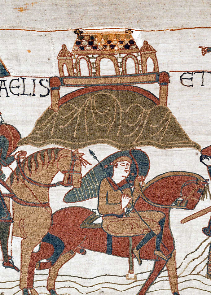 Warriors Ride Past Mont St Michel Bayeux Tapestry Scene 16