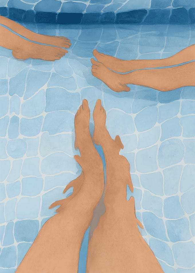 Feet in a swimming pool