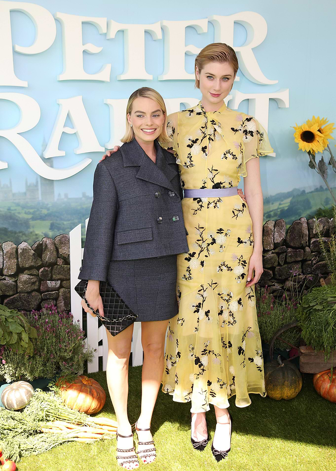 Margot Robbie and Elizabeth Debicki at Peter Rabbit Premiere