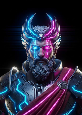 Cyberpunk Warrior with Neon Accents