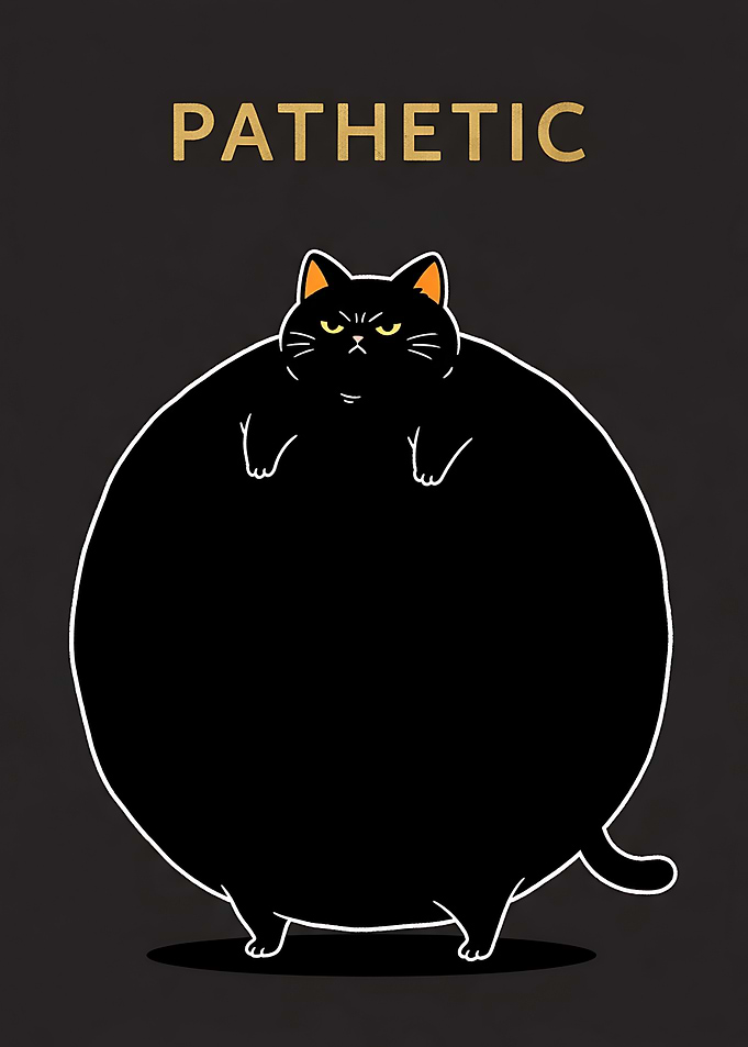 Judgmental Fat Black Cat