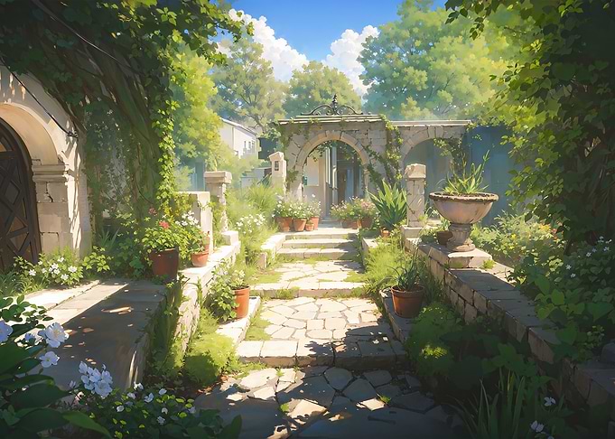 Enchanting Garden Archway with Stone Path