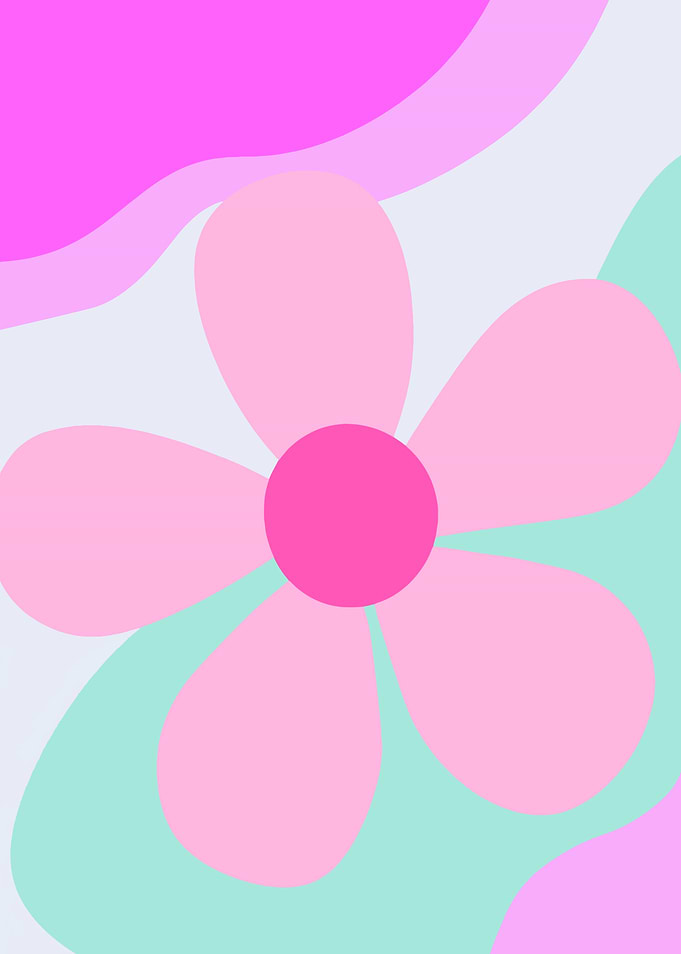 Pink Flower with Abstract Background