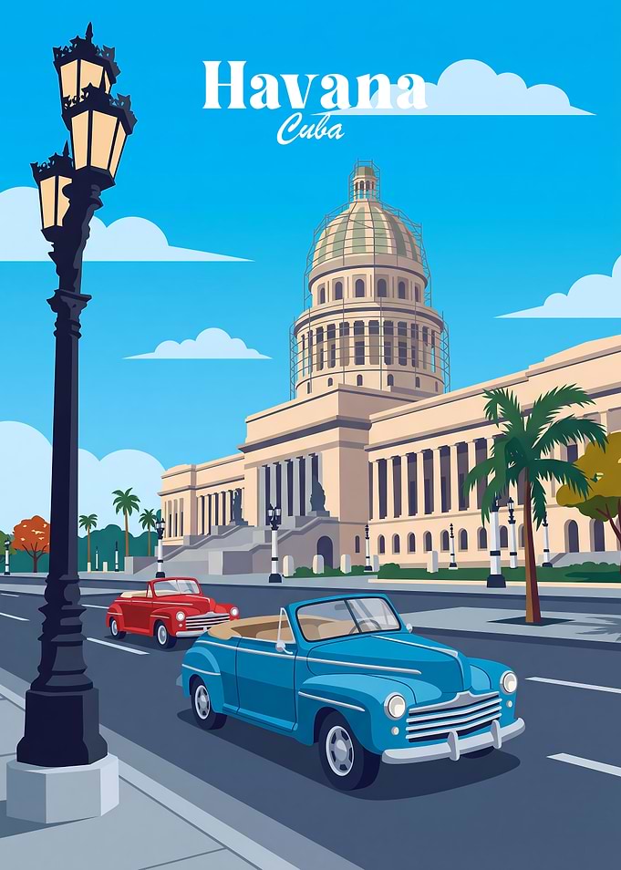 Havana Vintage Cars and Capitol Building
