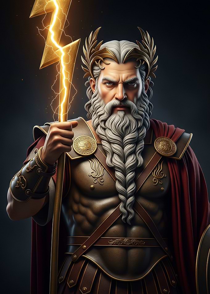 Zeus with Lightning Bolt