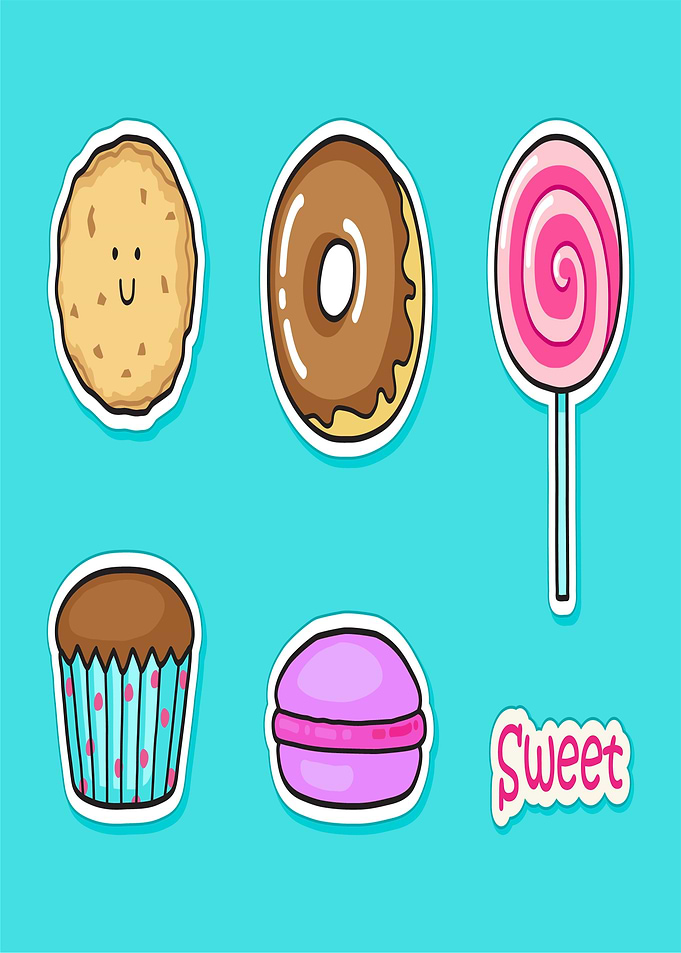 Cute Kawaii Sweets Sticker Pack