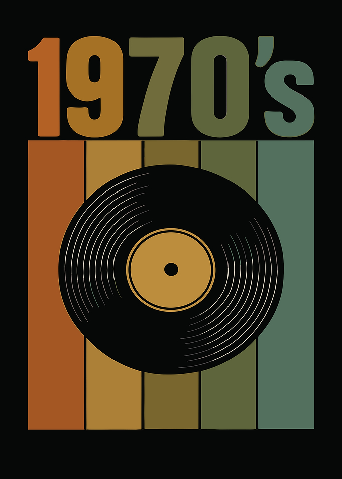 1970s Vinyl Record Retro Design
