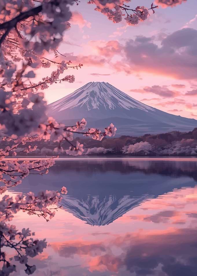 Mount Fuji with Cherry Blossoms