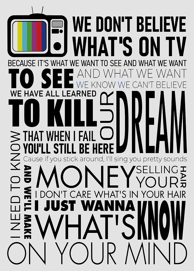 We Don't Believe What's On TV Text Art