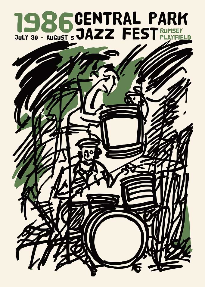 Central Park Jazz Fest 1986 Poster