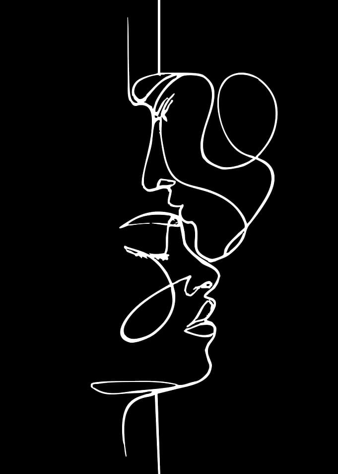 Abstract Line Art Faces