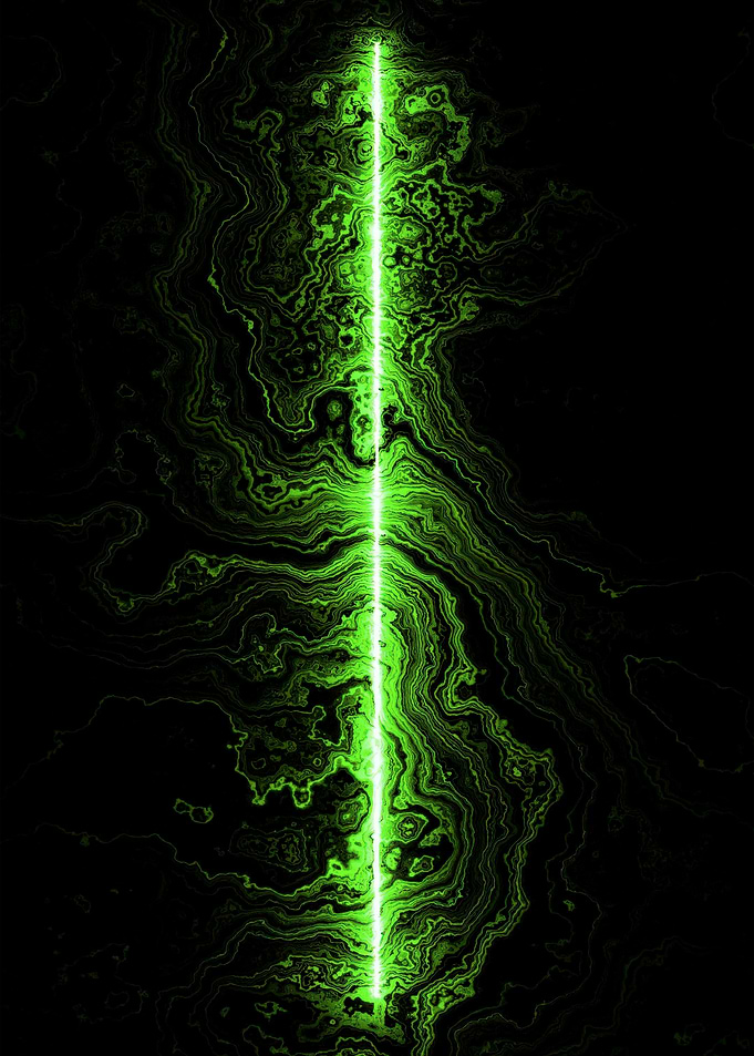 Abstract Green Light Beam