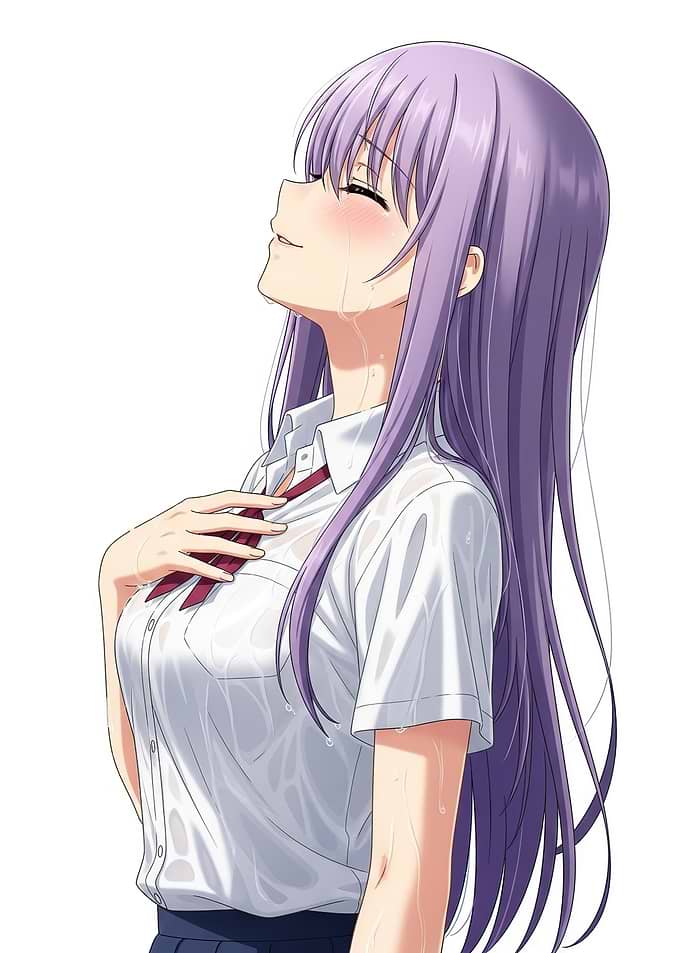 Anime Girl Crying in School Uniform