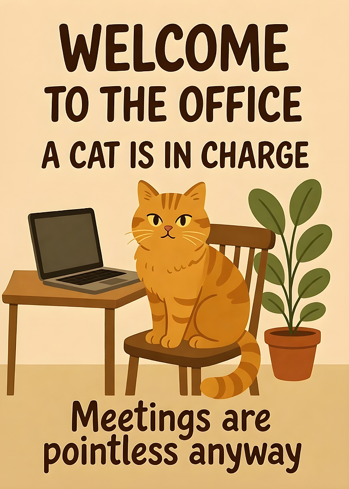 Cat in Charge Office Sign
