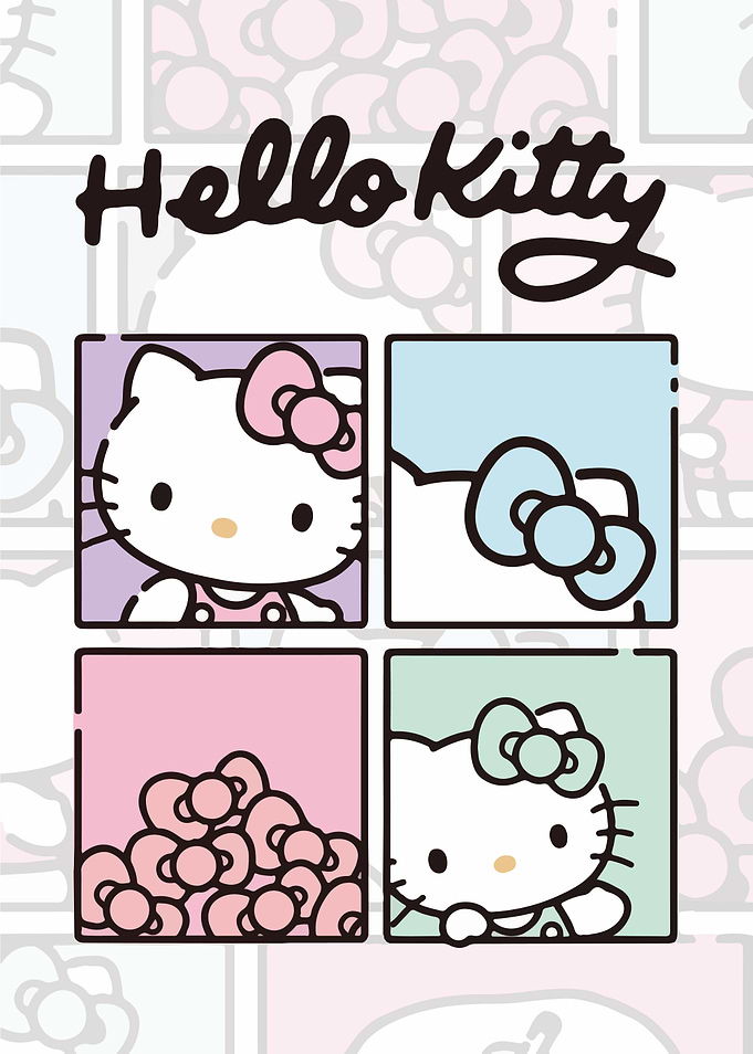 Hello Kitty Four Panel Art