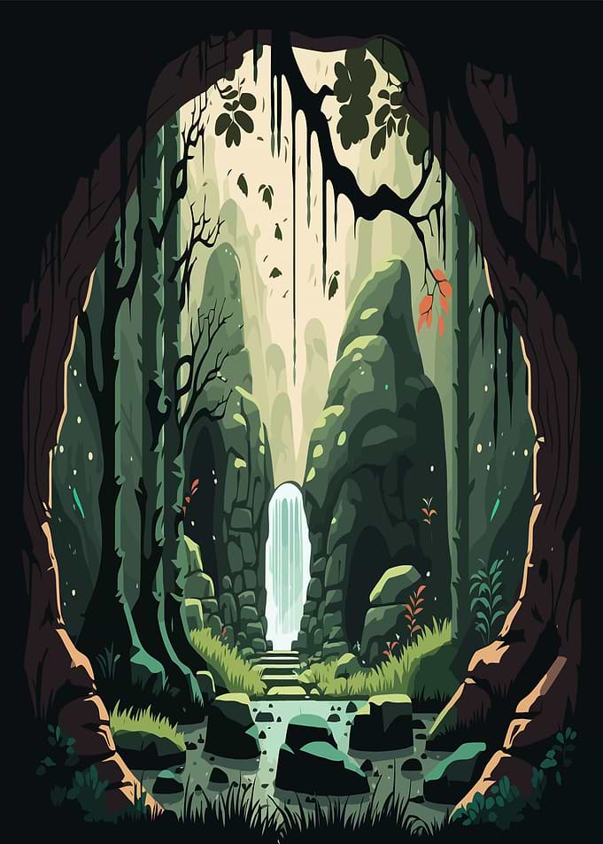 Enchanted Forest Waterfall Entrance