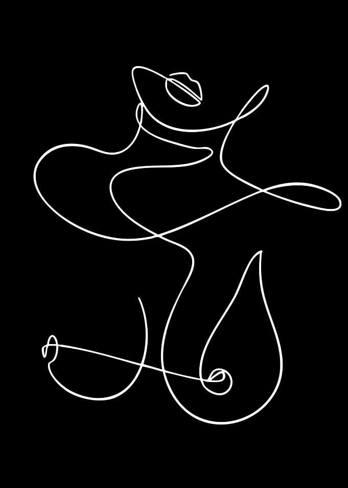 Abstract Line Art of a Woman