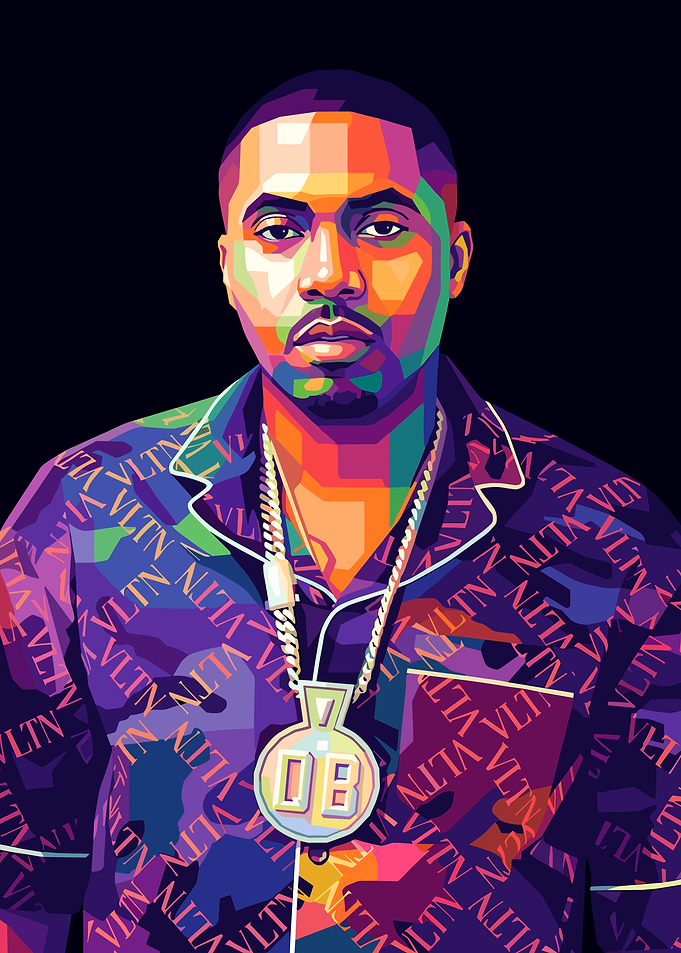 Nas in Pop Art Style