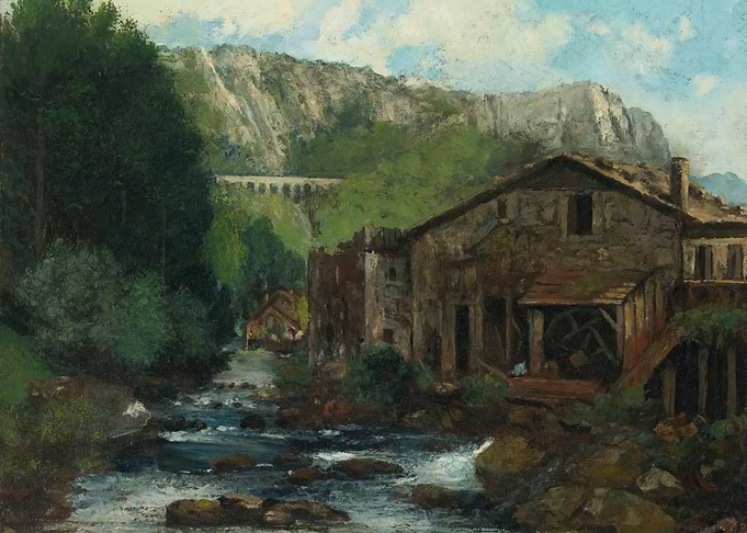Rustic Mill by a Mountain Stream