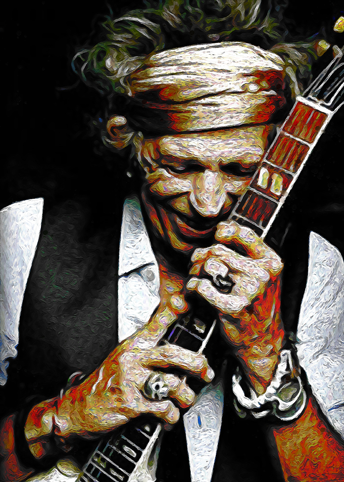 Keith Richards Playing Guitar