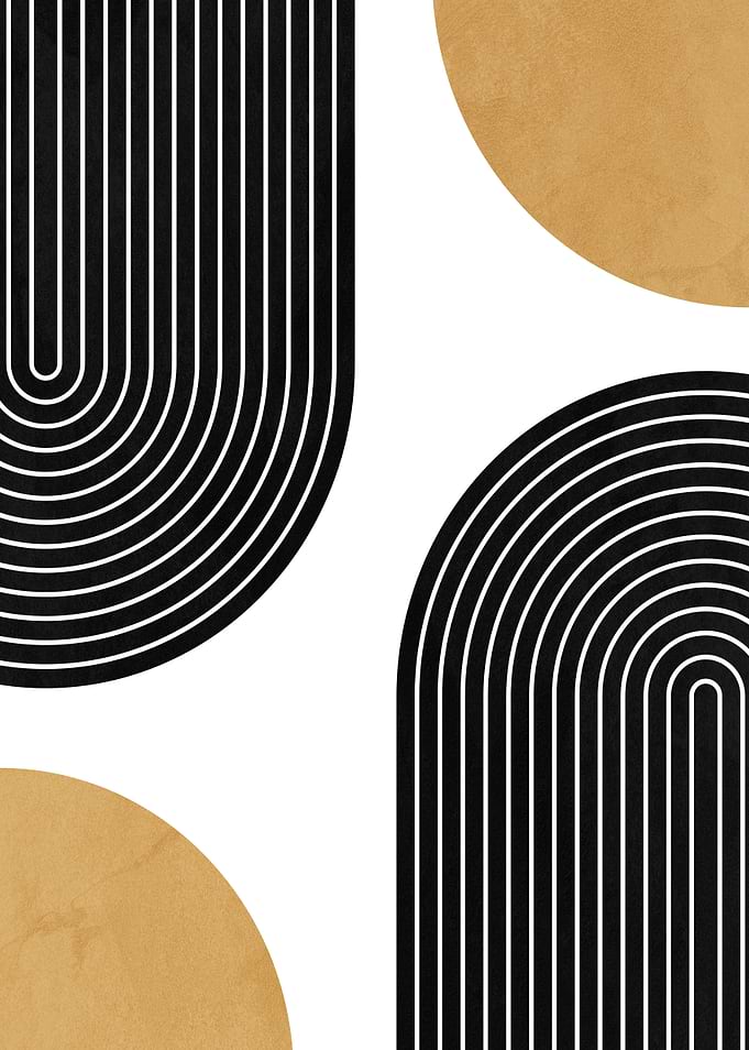 Abstract Geometric Rainbow Arches and Circles