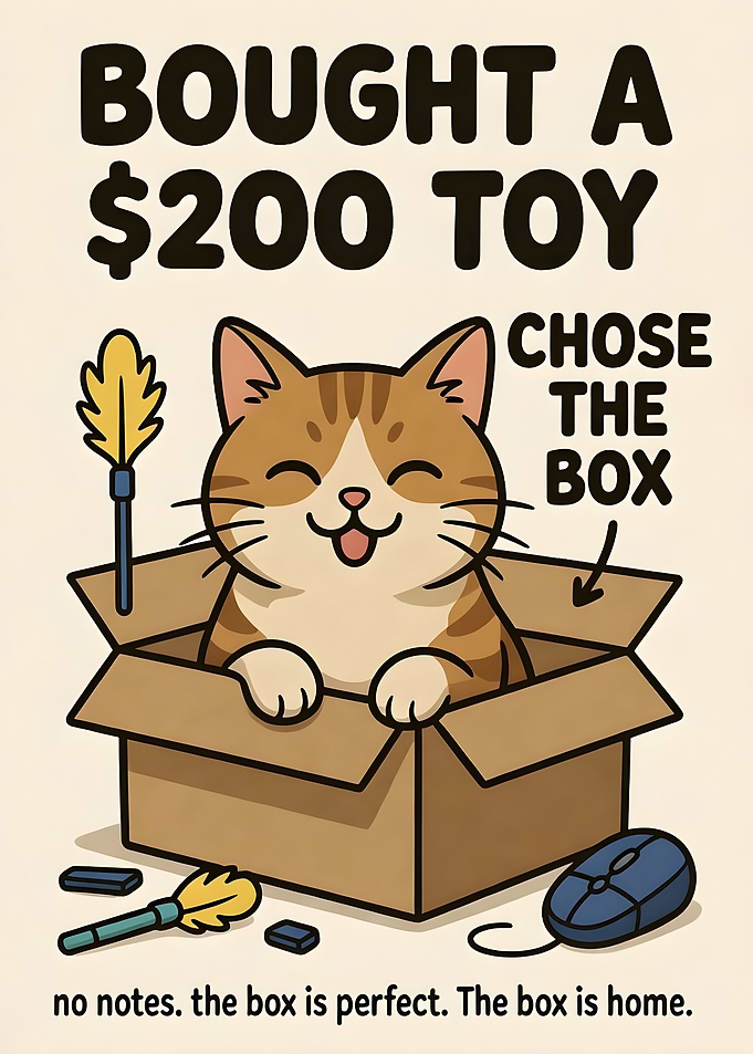 Cat Chose the Box Over Expensive Toy