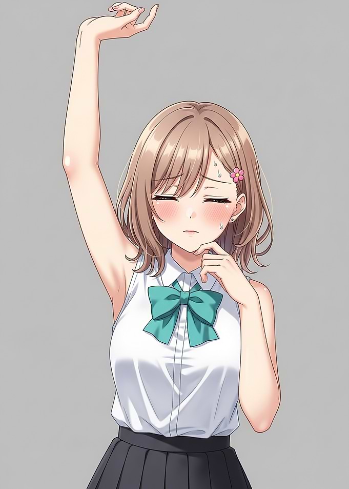 Anime Girl with Arm Raised