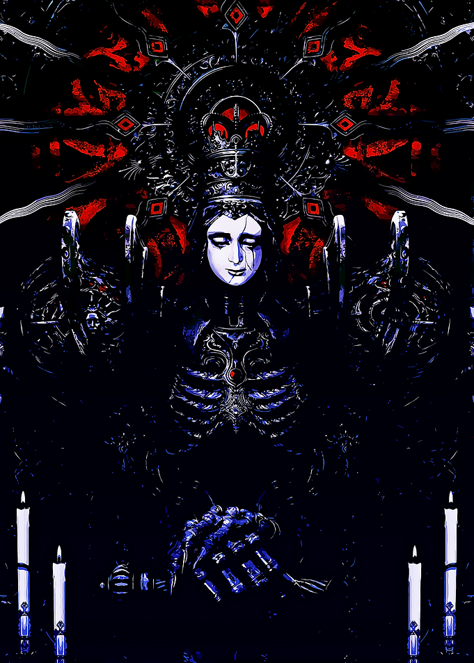 Dark Gothic Figure with Candles