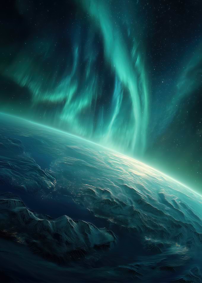 Aurora Borealis Over Earth