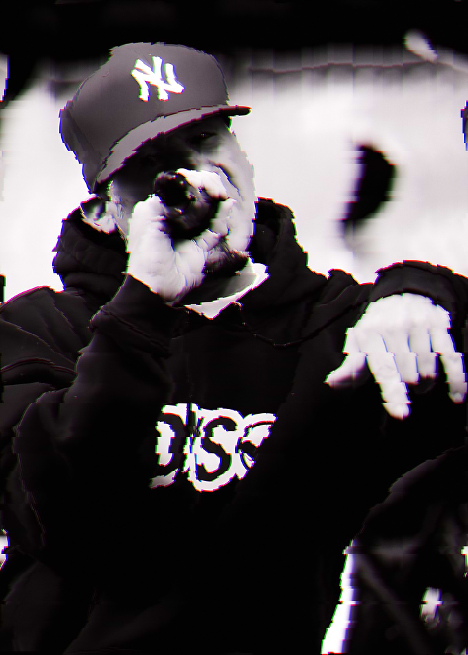 Rapper with Microphone and 'DSF' Hoodie