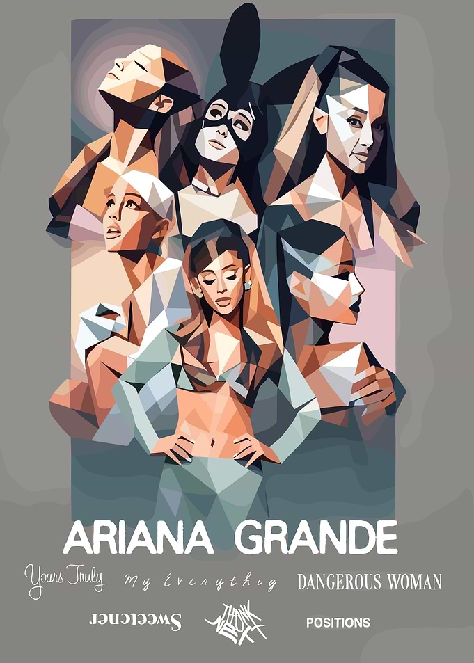 Ariana Grande Geometric Portrait