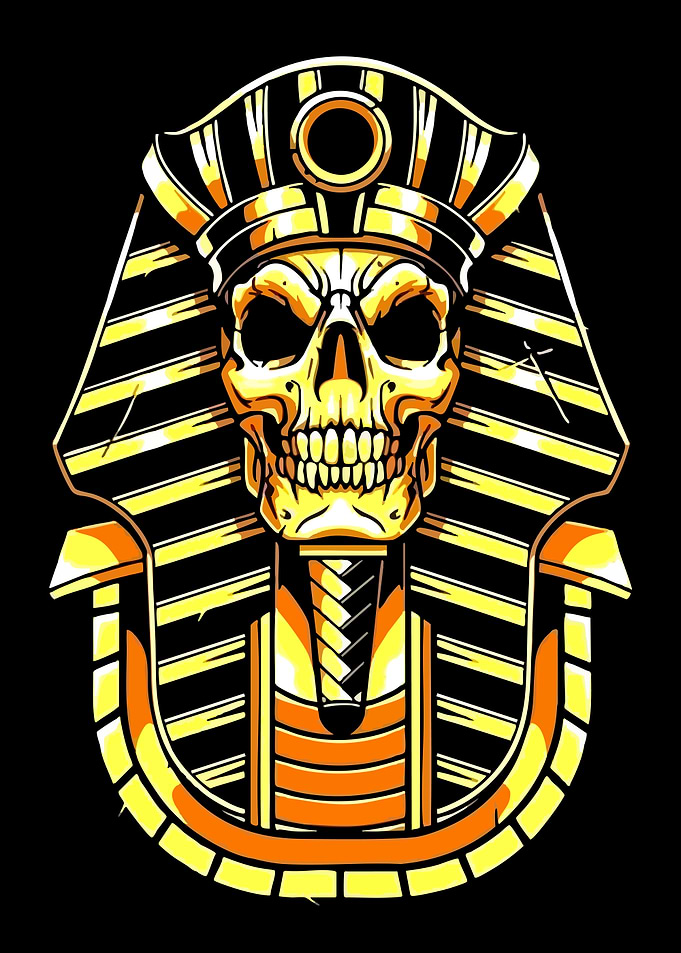 Pharaoh Skull with Headdress