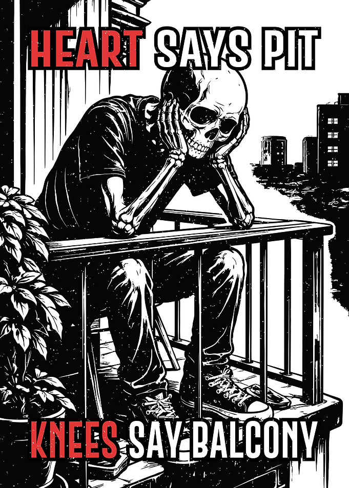 Skeleton on Balcony Music Band Meme