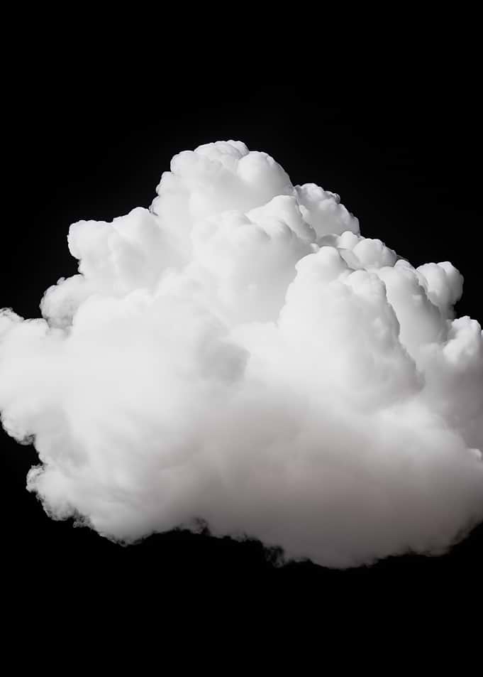 White Cumulus Cloud on Black