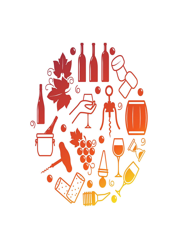 Wine Icons Circle Gradient