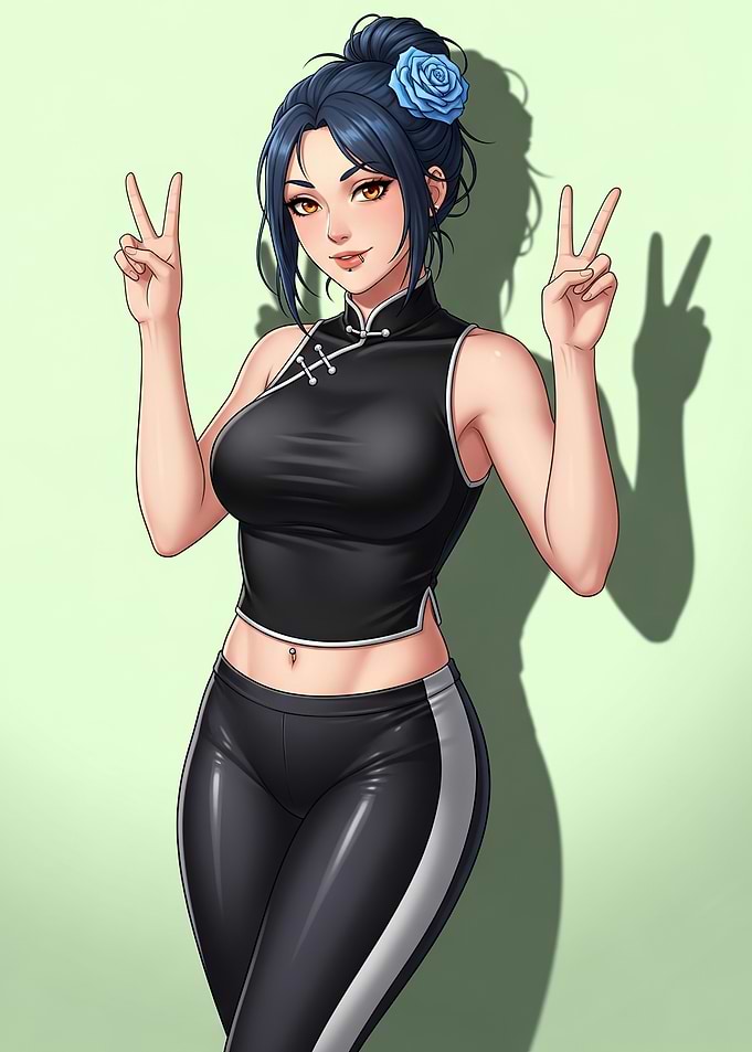 Anime Girl in Black Outfit