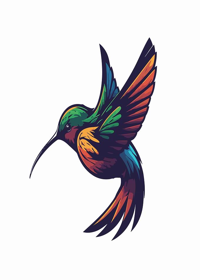 Vibrant Hummingbird in Flight