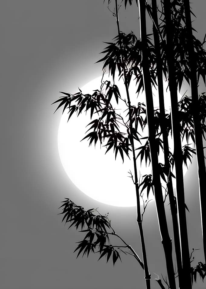 Moonlit Bamboo Silhouette
